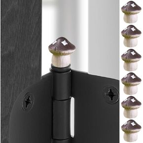Door Hinge Heads Decorative Topper - Hinge Head Mushroom - Magnetic Hinge Head Trinket - Hinge Pin Topper Miniature (Original, Set of 6)