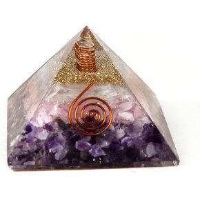 Crystal Orgone Energy Pyramid for Positive Energy| Authentic Orgonite with Shungite and Selenite| Energy Generator Pyramid for Protection