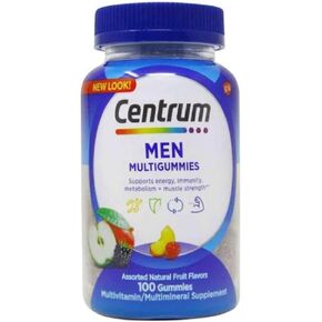 سينتروم مكمل غذائي متعدد الفيتامينات للرجال من مالتي جاميز مع السيلينيوم ومضادات الاكسدة وفيتامين D3، بنكهة فواكه متنوعة - 100 قطعة in Kuwait