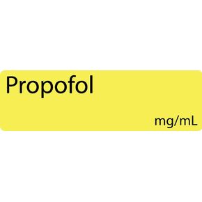 Propofol Anesthetic Syringe Labels - Box of 800 Labels on roll (1" core) in Box. Printed in Australia by Specialist Medical Printer. Latex-Free Adhesive.