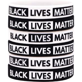 AVEC JOIE Black Lives Matter Bracelet Rubber Wristband Silicone BLM Support Bands for Men and Women
