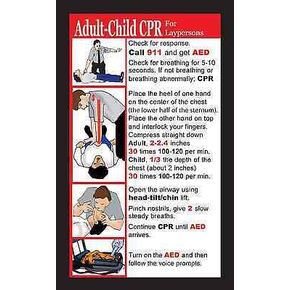 Adult/Child CPR and Choking Pocket Reference Cards LOT of 50