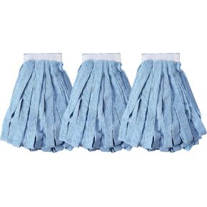 Yocada Looped-End Microfiber Cloth Mop Replacement Head Refill Heavy Duty Microfiber Commercial Industrial Grade Floor Cleaning 3PCS