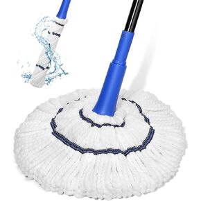 Self Wringing Twist Mop for Floor Cleaning, Microfiber Mop with Wringer Long Handled, String Wet Floor Mop for Hardwood Vinyl, Tile, Commercial Household Clean,Safe on All Floor Types
