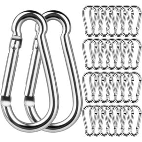 30 Pcs Small Carabiner,1.97 inch Small Spring Snap Hook, Small Carabiner Clips for Outdoor Camping, Swing, Hammock, Hiking, Fishing, Quick Link Keychain,for Bird Feeders or Dog Leash
