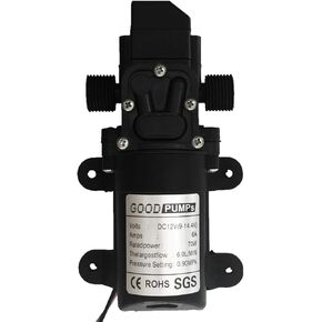 DC 12V Diaphragm Water Pump，0.9GPM (6L/Min) 131Psi,Fresh Water Pump,Self Priming Sprayer Pump with Pressure Switch with 2 Hose Clamps for RV Camper Marine Boat Garden Lawn