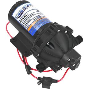 EF5500-BOX Water Pump, 5.5GPM 60 PSI 12V Diaphragm Pump Compatible with Everflo EF5500-BOX pump-1/2 MNPT Connection, 5.5 GPM, Black