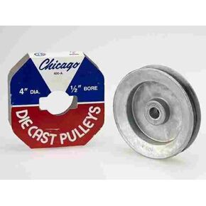 Chicago Die Cast 4 in. Dia. Zinc Single V Grooved Pulley