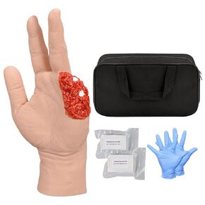 Wound Packing Hand Trainer, Trauma Hand Kit for Wound Care Demonstration Only, Wound Dressing Training Hand for Medical Education, Light Skin