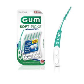 GUM Soft-Picks Advanced- Tight, Easy to Use Dental Picks for Teeth Cleaning and Gum Health, Disposable Interdental Brushes with Convenient Carry Case, Dentist Recommended Dental Picks, 60ct(3pk)