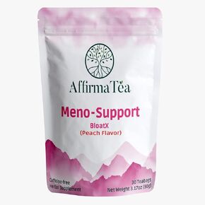 AffirmaTea Meno-Support BloatX | الإغاثة الطبيعية من أعراض انقطاع الطمث | الانتفاخ وتقلب المزاج وعدم التوازن الهرموني | مع البرسيم الأحمر ودونغ كاي | بوها نكهة التوت | 30 كيس شاي in Kuwait