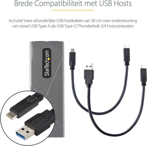 حاوية StarTech.com USB-C 10Gbps M.2 NVMe PCIe SSD - حافظة M.2 PCIe M-Key خارجية متينة من الألومنيوم بتصنيف IP67 - قراءة/كتابة بسرعة 1 جيجابايت/ثانية - تدعم 2230/2242/2260/2280 - متوافقة مع TB3 - Mac/ الكمبيوتر الشخصي (M2E1BRU31C) in Saudi Arabia