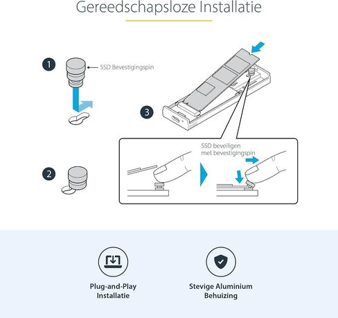 حاوية StarTech.com USB-C 10Gbps M.2 NVMe PCIe SSD - حافظة M.2 PCIe M-Key خارجية متينة من الألومنيوم بتصنيف IP67 - قراءة/كتابة بسرعة 1 جيجابايت/ثانية - تدعم 2230/2242/2260/2280 - متوافقة مع TB3 - Mac/ الكمبيوتر الشخصي (M2E1BRU31C) in Saudi Arabia