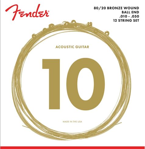 Fender 80/20 Bronze Acousitc Guitar Strings, Ball End, 70XL .010-.048 in Saudi Arabia