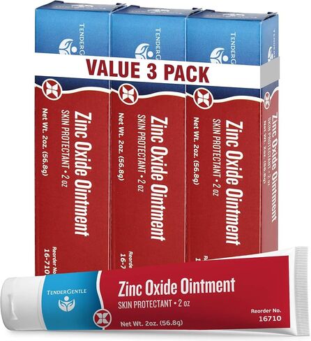 Zinc Oxide Ointment for Adults and Babies - Pack of 3, 2 oz Diaper Rash Ointment - Skin Protectant for Diaper Rashes, Cuts, and Burns in Kuwait