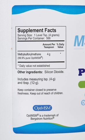Kala Health MSMPure Fine Powder, 2.2 lb, Fast Dissolving Organic Sulfur Crystals, 99% Pure Distilled MSM Supplement, Made in USA in Saudi Arabia