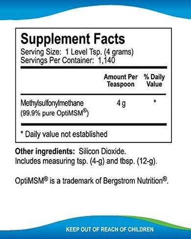 Kala Health MSMPure Fine Powder, 2.2 lb, Fast Dissolving Organic Sulfur Crystals, 99% Pure Distilled MSM Supplement, Made in USA in Saudi Arabia