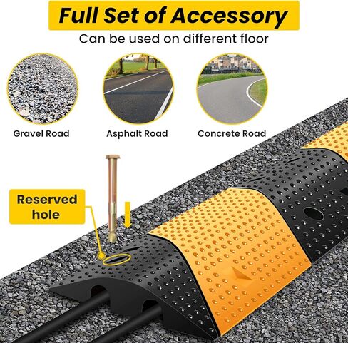 قطعتان من مطبات السرعة المطاطية مقاس 39.3 بوصة، ومطبات سرعة معيارية بقناتين بسعة تحميل تبلغ 66000 رطل، ومطبات سرعة مع 8 مثبتات مسامير ملولبة، ومطبات سرعة للطرق والممرات in Kuwait