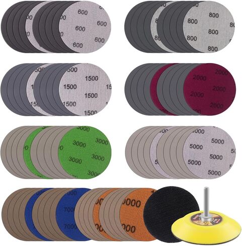 MAXMAN 30Pcs 3-Inch Sanding Discs, 1000 Grits Hook and Loop Professional Silicon Carbide Sand Paper, Wet Dry Polish for Wood, Metal, Paint, Car Polishing in Kuwait