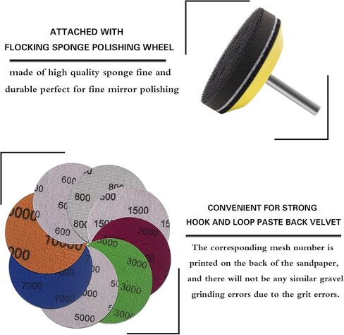 MAXMAN 30Pcs 3-Inch Sanding Discs, 1000 Grits Hook and Loop Professional Silicon Carbide Sand Paper, Wet Dry Polish for Wood, Metal, Paint, Car Polishing in Kuwait