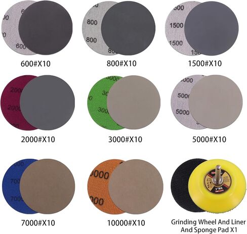 MAXMAN 30Pcs 3-Inch Sanding Discs, 1000 Grits Hook and Loop Professional Silicon Carbide Sand Paper, Wet Dry Polish for Wood, Metal, Paint, Car Polishing in Kuwait