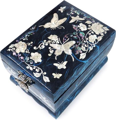 MADDesign Mother of Pearl Lacquered Jewelry Music Box Two Level Red in Kuwait