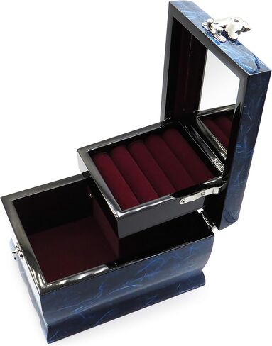 MADDesign Mother of Pearl Lacquered Jewelry Music Box Two Level Red in Kuwait
