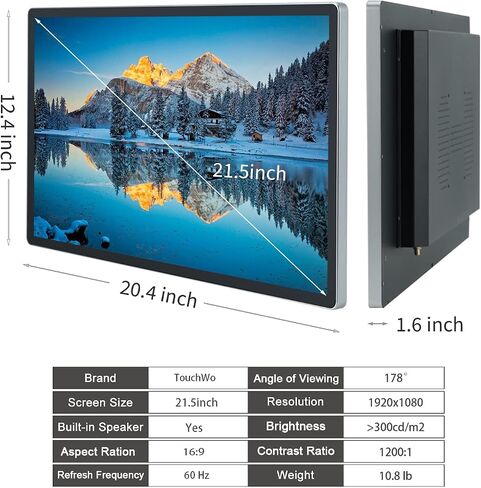 21.5 inch Android 11 Touchscreen Industrial PC, 16:9 FHD 1080P, WiFi and Built-in Speakers, RK3568 2GB RAM & 32GB ROM, Smart Board for Classroom, Meeting & Game in Saudi Arabia