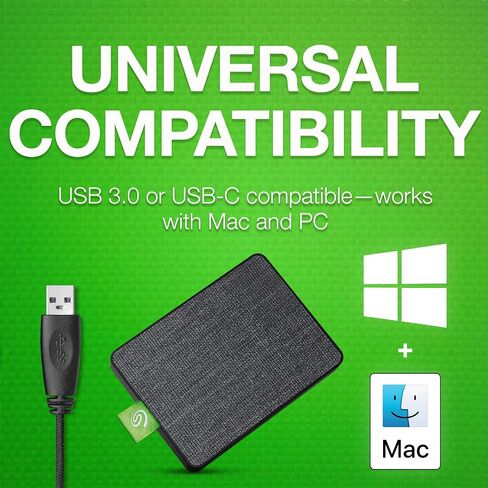 Seagate Ultra Touch HDD 1TB External Hard Drive – Black USB-C USB 3.0, 1-year Mylio Create, 4 months Adobe Creative Cloud Photography plan and Rescue Services (STHH1000400) in Saudi Arabia