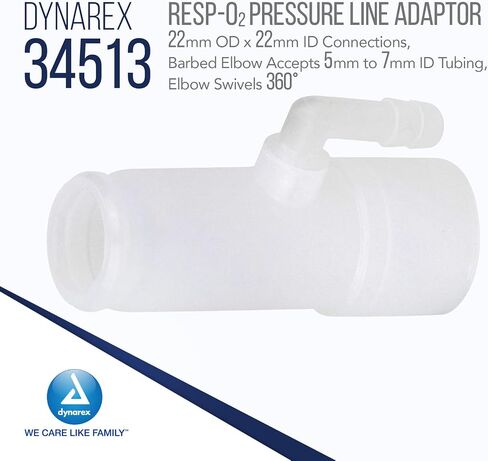 Dynarex 34513 Series Resp-O2 محول خط الضغط، متين، شفاف، لا يحتوي على مطاط طبيعي أو DEHP، عبوة من 50 قطعة in Saudi Arabia