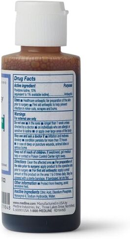 Medline MDS093940 Latex Free Povidone Iodine Prep Solution, 2 oz (Pack of 48) in Saudi Arabia