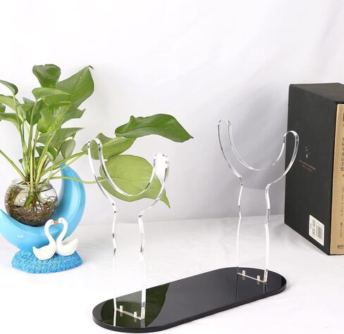 حامل بوق من الاكريليك من اتش هوكسيو، حامل بوق متين بتصميم شوفار مزخرف مناسب لجميع البوق اليمنية والظباء (اسود) in Kuwait