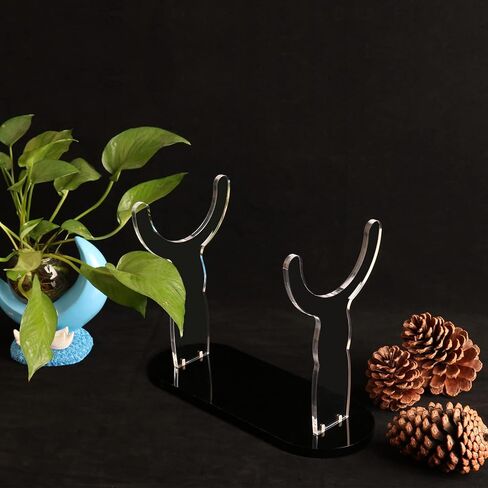 حامل بوق من الاكريليك من اتش هوكسيو، حامل بوق متين بتصميم شوفار مزخرف مناسب لجميع البوق اليمنية والظباء (اسود) in Kuwait