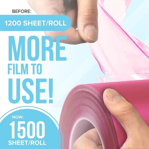 JJ CARE Barrier Film (1500 Sheets) Pink, No Sting Barrier Tape, Protective Tattoo Plastic Wrap, Self-Adhesive Barrier Film Tattoo for Dental, Tattoo, Make Up with Film Dispenser in Kuwait