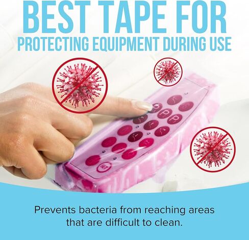 JJ CARE Barrier Film (1500 Sheets) Pink, No Sting Barrier Tape, Protective Tattoo Plastic Wrap, Self-Adhesive Barrier Film Tattoo for Dental, Tattoo, Make Up with Film Dispenser in Kuwait