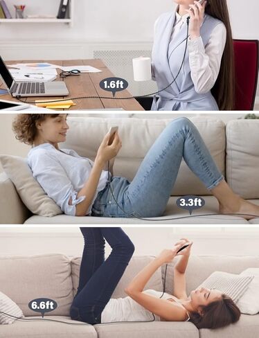 كابل شحن مغناطيسي (4 عبوات، 3.3 قدم/3.3 قدم/6.6 قدم/6.6 قدم)/كابل شحن USB C مغناطيسي يدور 360 درجة و180 درجة مع كابل شاحن LED/مغناطيسي/سلك شاحن هاتف مغناطيسي مجدول من النايلون لمزيد من الأجهزة in Kuwait