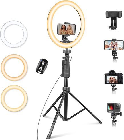 Eicaus 12" Ring Light with Tripod Stand and Phone Holder,Selfie LED Lighting with 62" Phone and Stand,Circle Ringlight for Photography,TIK Tok and YouTube,Compatible with iPhone, Android and Cameras in Kuwait