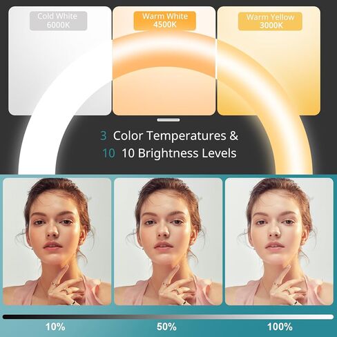 Eicaus 12" Ring Light with Tripod Stand and Phone Holder,Selfie LED Lighting with 62" Phone and Stand,Circle Ringlight for Photography,TIK Tok and YouTube,Compatible with iPhone, Android and Cameras in Kuwait