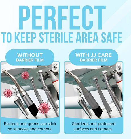 JJ CARE Barrier Film (1500 Sheets) Pink, No Sting Barrier Tape, Protective Tattoo Plastic Wrap, Self-Adhesive Barrier Film Tattoo for Dental, Tattoo, Make Up with Film Dispenser in Saudi Arabia