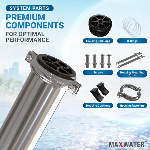 Max Water 2540 عنصر إسكان غشاء المياه المالحة BW-BW-2540: 800GPD جيد للصناعة والزراعة والمنزل بأكمله والمزيد (2540 إسكان) in Kuwait
