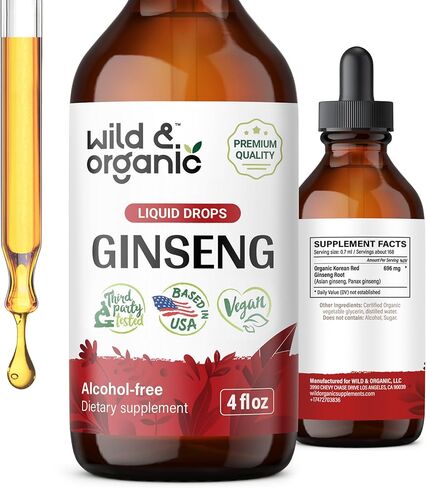 Korean Red Panax Ginseng Liquid Extract - Organic Ginseng Root Drops - Red Ginseng Tincture Complex - Vegan, Alcohol Free Supplement - 2 fl oz in Saudi Arabia