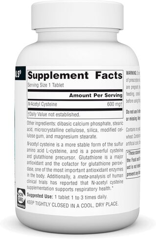 Source Naturals N-Acetyl Cysteine Antioxidant Support 1000 mg Dietary Supplement That Supports Respiratory Health* - 30 Tablets in Saudi Arabia