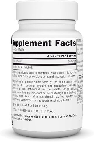 Source Naturals N-Acetyl Cysteine Antioxidant Support 1000 mg Dietary Supplement That Supports Respiratory Health* - 30 Tablets in Saudi Arabia