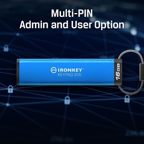 Kingston Ironkey Keypad 200 8GB Encrypted USB | Alphanumeric Keypad | Multi-Pin Access | XTS-AES 256-bit | FIPS 140-3 Level 3 Certified | Brute Force & BadUSB Protection | IKKP200/8GB in Kuwait