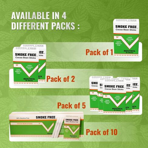 Smoke Free Herbal Cocoa Cigarettes - 1 Pack Regular - 100% Tobacco & Nicotine Free - Non Addictive - Tobacco Substitute - Premium Regular Flavor - 1 Pack (20 Sticks) in Saudi Arabia
