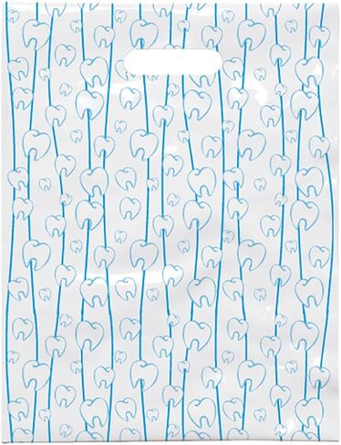 Flossing Molars Dental Giveaway Bags, 8" x 10", 100 Pack in Saudi Arabia