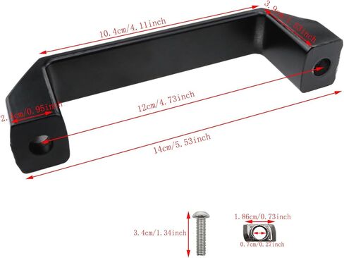 Wantane-سبائك الألومنيوم مستطيلة سحب مقبض أسود مستطيلة الصناعية مقبض سحب مقبض سبائك الألومنيوم (120 مللي متر) in Kuwait