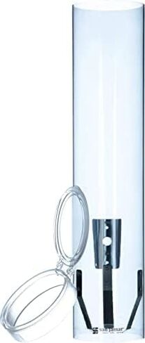 San Jamar Medium Pull-Type Cup Dispenser 4-10 Oz. Cups with Flip Cap for Restaurants, Home, And Office, Plastic, 16 Inches, Arctic Blue, (Pack of 24) in Saudi Arabia