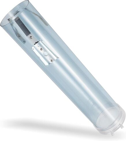 San Jamar Medium Pull-Type Cup Dispenser 4-10 Oz. Cups with Flip Cap for Restaurants, Home, And Office, Plastic, 16 Inches, Arctic Blue, (Pack of 24) in Saudi Arabia