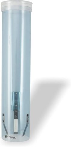 San Jamar Medium Pull-Type Cup Dispenser 4-10 Oz. Cups with Flip Cap for Restaurants, Home, And Office, Plastic, 16 Inches, Arctic Blue, (Pack of 24) in Saudi Arabia